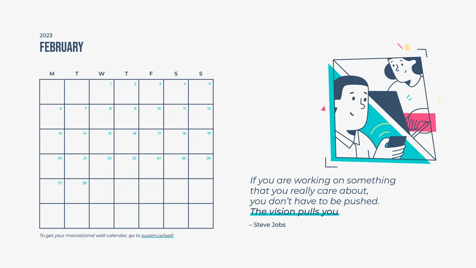 A calendar with a picture of a man.