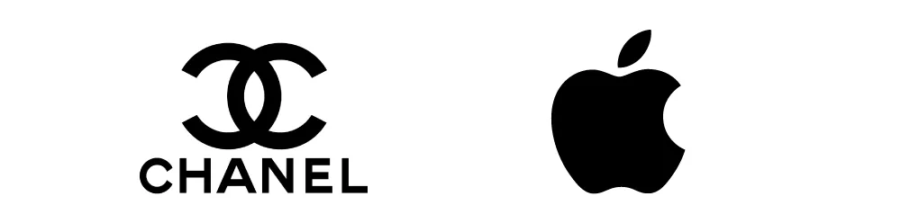 Chanel logo and apple logo.