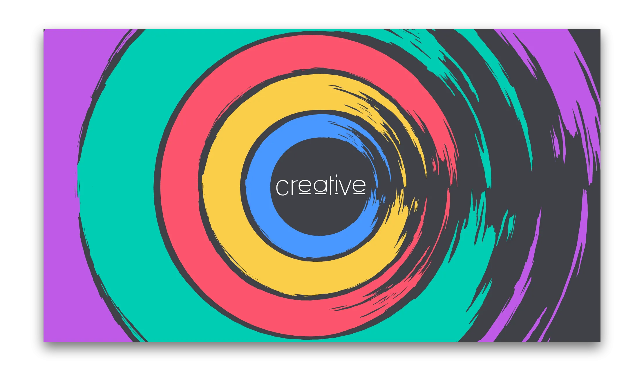 A colorful circle with the word creative on it.