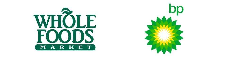 Bp and whole foods market logos.