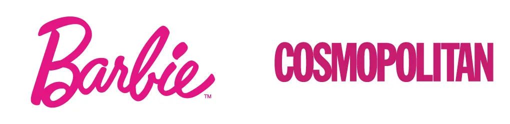 The barbie cosmopolitan logo on a white background.