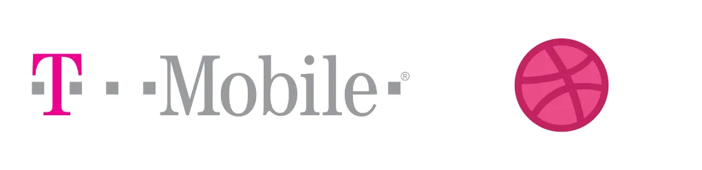 A pink t - mobile logo on a white background.
