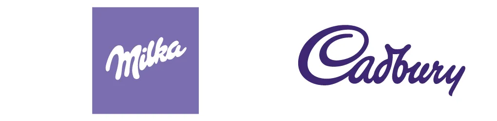 A purple and white logo.