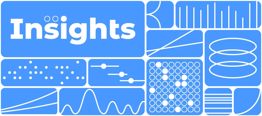 susam Blue graphic with the word "Insights" and various abstract line and dot patterns.