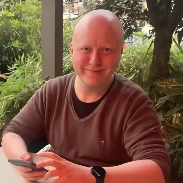 A man sitting at a table.